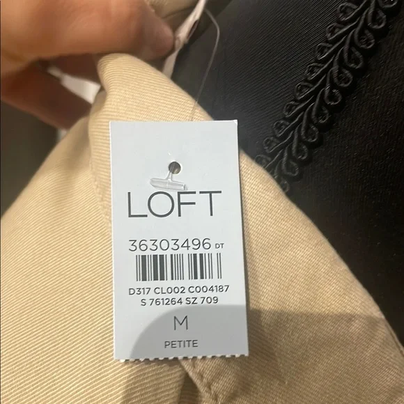 NWT LOFT Tan Long Sleeve Dress with Drawstring Waist - Picture 5 of 8